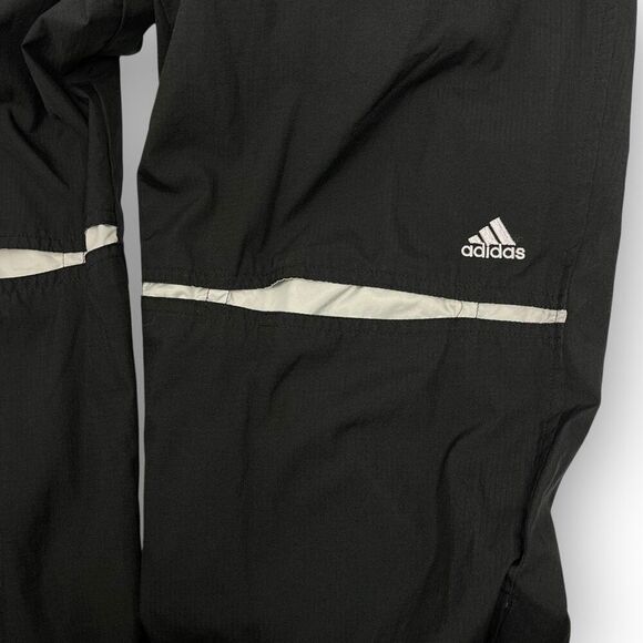 Vintage Adidas Pants Black Windbreaker Track Warm Up Tapered Vented Womens Small - Picture 9 of 12